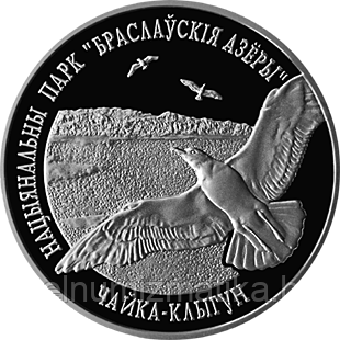 Национальный парк "Браславские озера". Чайка серебристая. Медно–никель 1 рубль 2003
