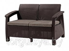 Скамья двухместная Corfu II Love Seat, коричневый