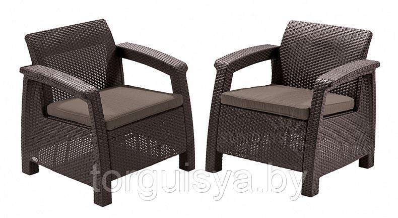 Набор уличной мебели (2 кресла) CORFU II DUO, коричневый - фото 1 - id-p75853724