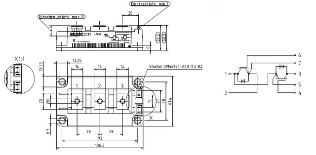 IGBT транзисторный модуль FF300R12KE3G , BSM300GB120DN2. - фото 3 - id-p3556227