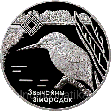Заказник. "Липичанская пуща". Зимородок. Серебро 20 рублей 2008