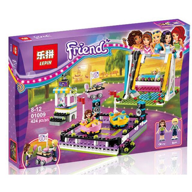 Конструктор Lepin 01009 Girls Club Парк развлечений: Автодром (аналог Lego Friends 41133) 424 детали  