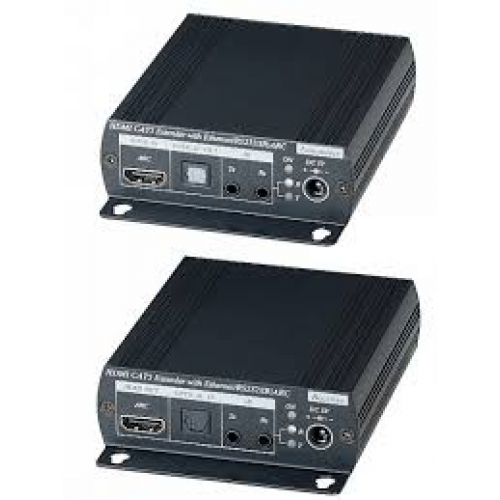HE02N - Комплект (передатчик + приёмник) для передачи HDMI + Ethernet + ИК управление + RS232