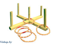 Кольцеброс деревянный с 5 кольцами