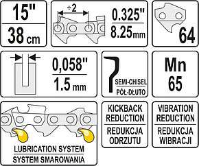 Цепь для пил  15" 325" 64z "Yato" YТ-84941, фото 2