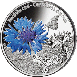 Василек синий. Серебро 10 рублей 2012