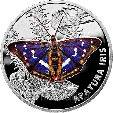 Переливница большая (Apatura iris). Серебро 20 рублей 2013