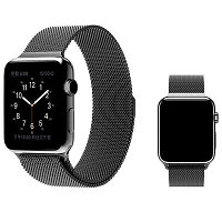 Ремешок металлический iWatch Milanese Loop Темно-серый для Apple Watch 38mm Series 1\2\3