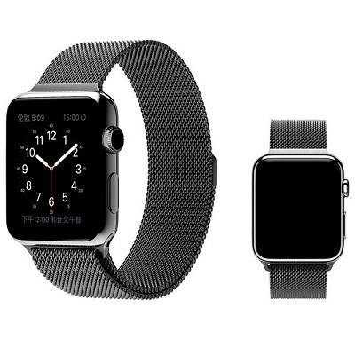 Ремешок металлический iWatch Milanese Loop Темно-серый для Apple Watch 38mm Series 1\2\3 - фото 1 - id-p75949181