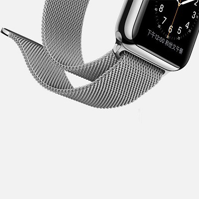 Ремешок металлический iWatch Milanese Loop Темно-серый для Apple Watch 38mm Series 1\2\3 - фото 2 - id-p75949181