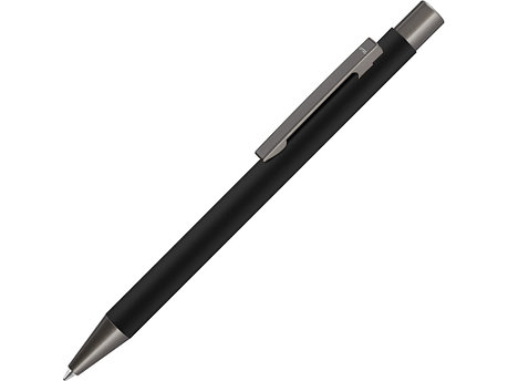 Ручка шариковая UMA STRAIGHT GUM soft-touch, с зеркальной гравировкой, черный, фото 2
