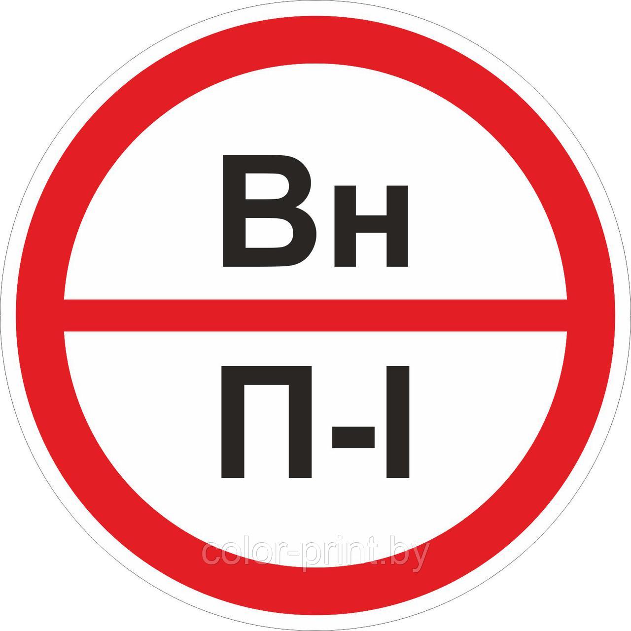 Наклейка ПВХ "Категорийности помещений Вн/П-I"