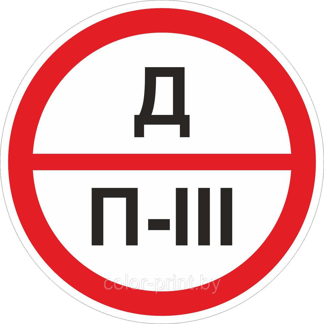 Наклейка ПВХ "Категорийности помещений Д/П-III"