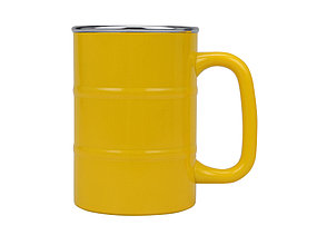 Кружка под нанесение логотипа Баррель 400мл, желтый, фото 2