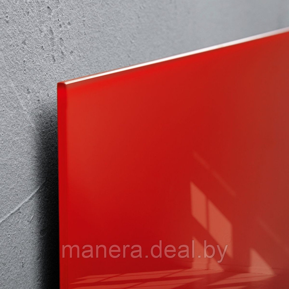 Доска стеклянная магнитно-маркерная 100*100см красная - фото 1 - id-p76032667