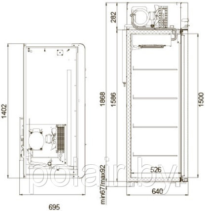 Холодильный шкаф CM110-Sm POLAIR (ПОЛАИР) 1000 литров t 0 +6, фото 2