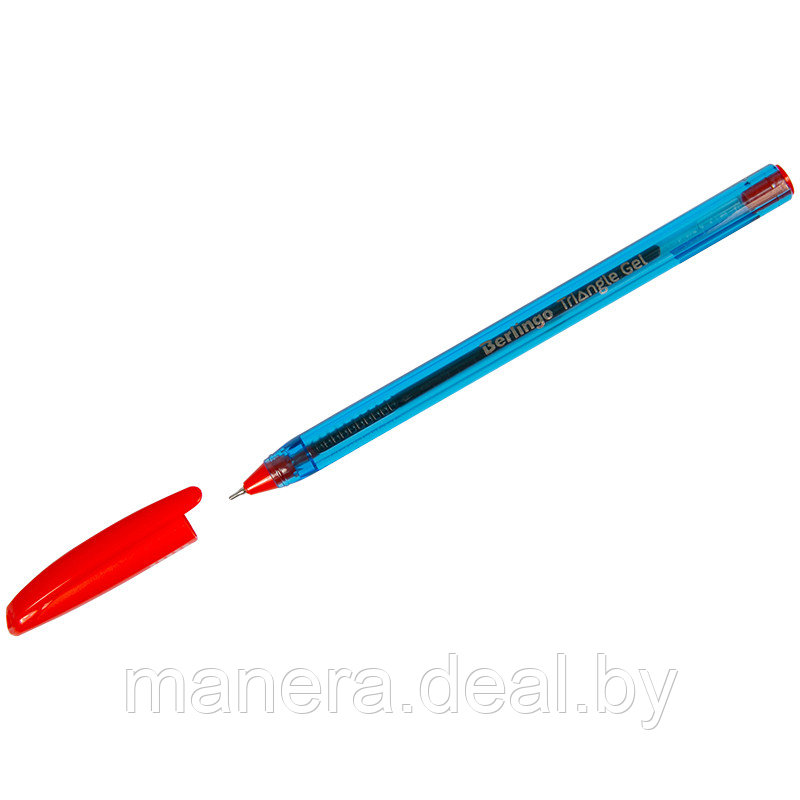 Ручка гелевая Berlingo "Triangle Gel" красная, 0,5мм, трехгранный корпус - фото 1 - id-p76037840