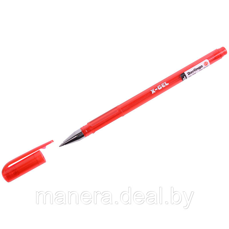 Ручка гелевая Berlingo "X-Gel" красная, 0,5мм - фото 1 - id-p76037903