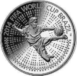 Чемпионат мира по футболу 2014 года. Бразилия. 100 рублей 2013 Серебро KM# 447