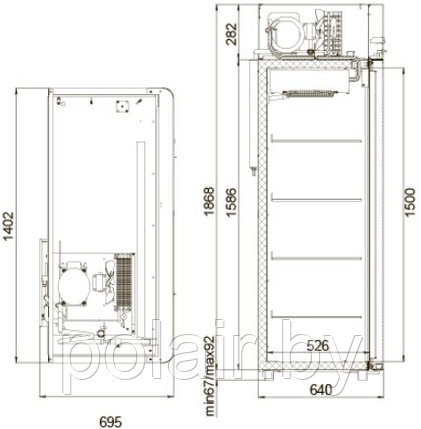 Холодильный шкаф CV110-Sm Alu POLAIR (ПОЛАИР) 1000 литров t -5 +5, фото 2