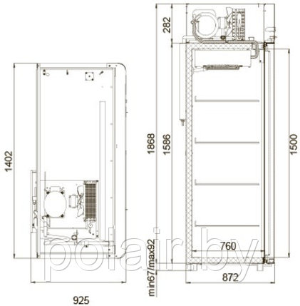 Холодильный шкаф CV114-Sm Alu POLAIR (ПОЛАИР) 1400 литров t -5 +5, фото 2