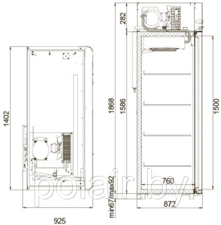 Холодильный шкаф CV114-Sm Alu POLAIR (ПОЛАИР) 1400 литров t -5 +5 - фото 2 - id-p76044708