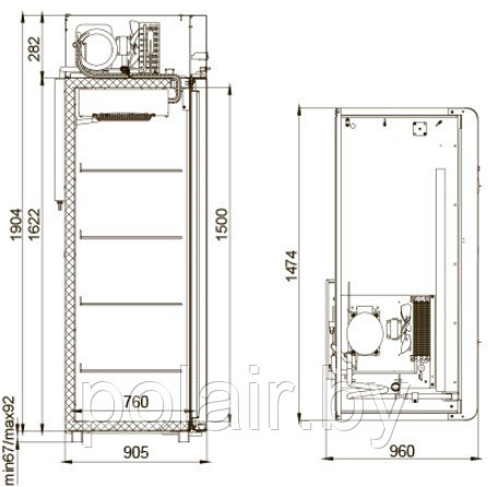 Холодильный шкаф CB114-Sm Alu POLAIR (ПОЛАИР) 1400 литров t не выше -18 - фото 2 - id-p76049254