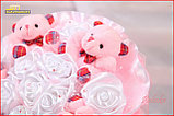 Букет из мягких игрушек, розовый, Р0511 (5 мишек и 11 цветов), фото 3