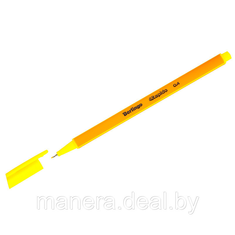 Ручка капиллярная Ручка капиллярная Berlingo "Rapido" желтая, 0,4мм, трехгранная - фото 1 - id-p76052395
