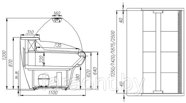 Холодильная витрина Сarboma Bavaria G110 ВХС-1,25 (G110 SM 1,25-1) 0 +7 - фото 2 - id-p3570467