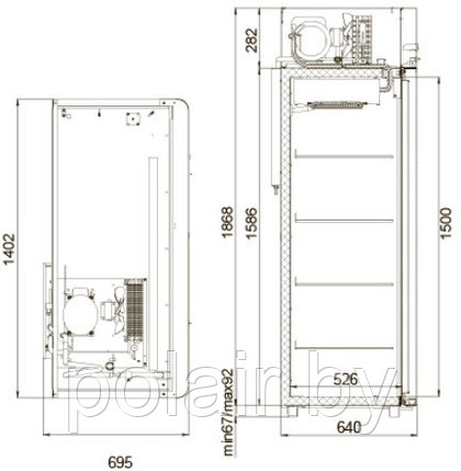Холодильный шкаф CM110-Gm Alu POLAIR (ПОЛАИР) 1000 литров t 0 +6, фото 2