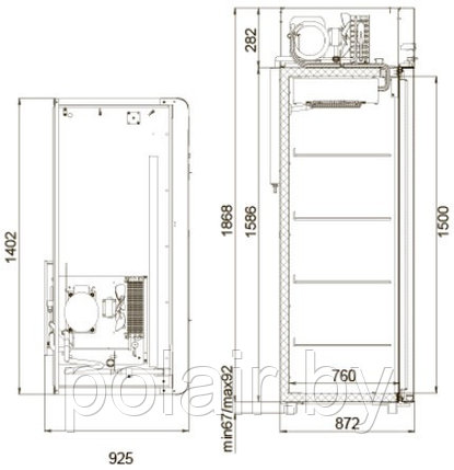Холодильный шкаф CM114-Gm Alu POLAIR (ПОЛАИР) 1400 литров t 0 +6, фото 2