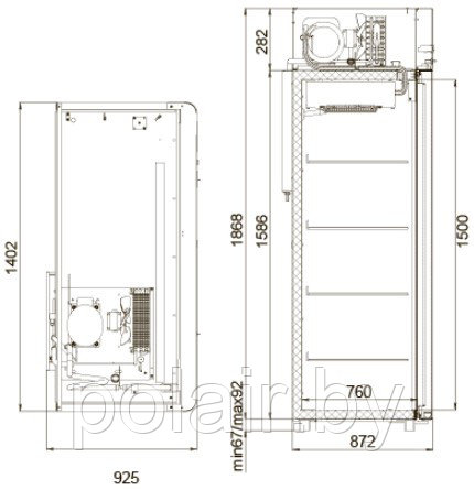Холодильный шкаф CM114-Gm Alu POLAIR (ПОЛАИР) 1400 литров t 0 +6 - фото 2 - id-p76181221