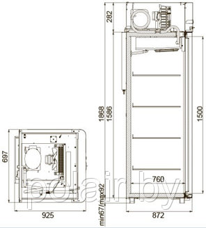 Холодильный шкаф CV107-Gm POLAIR (ПОЛАИР) 700 литров t -5 +5, фото 2