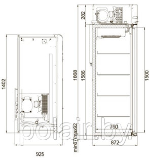 Холодильный шкаф CV114-Gm Alu POLAIR (ПОЛАИР) 1400 литров t -5 +5, фото 2
