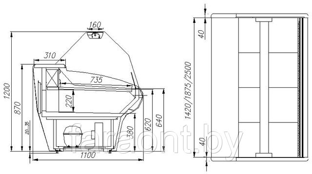 Холодильная витрина Сarboma Bavaria G110 ВХСр-2,0 (G110 SV 2,0-1) -5 +5 - фото 2 - id-p3574059