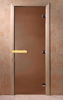Дверь для бани Doorwood "Теплая ночь" 700*1900 бронза матовая осина (стекло 8мм, 3 петли)
