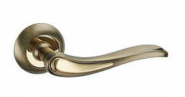 Ручка дверная Виктория AL E9 AB/GP (бронза/золото) - фото 1 - id-p76273545