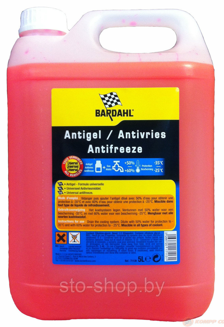 BARDAHL Антифриз универсальный концентрат ANTIFREEZE UNIVERSAL RED 5л