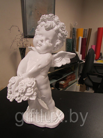 Ангел с корзинкой сувенир, гипс, 14*22 см, фото 2