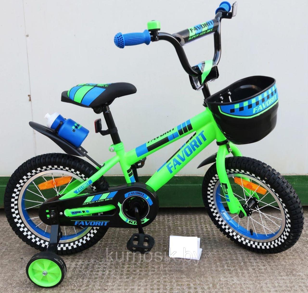Детский велосипед Favorit 20" (6-9 лет) с ручным тормозом Зеленый - фото 1 - id-p76332896
