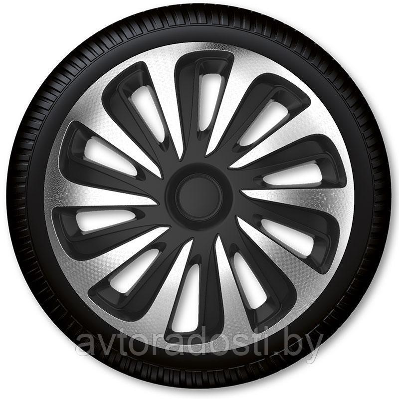 Колпаки на колеса Caliber Carbon Silver Black 17 (Argo) - фото 1 - id-p76386088