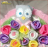 Букет из мягких игрушек (совы), Р0316, розовый, фото 3