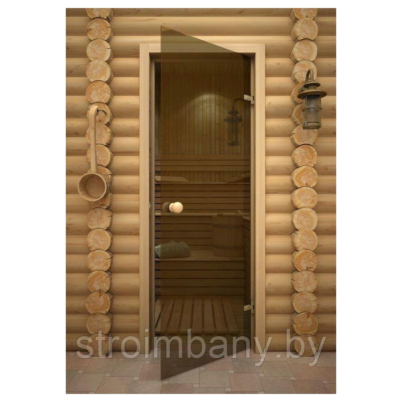 Дверь для сауны и бани стеклянная бронза прозрачная. 70/180 см - фото 2 - id-p76401678
