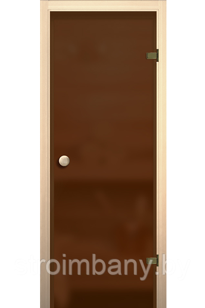 Стеклянная дверь для сауны и бани Бронза матовая АКМА.   70х180 см