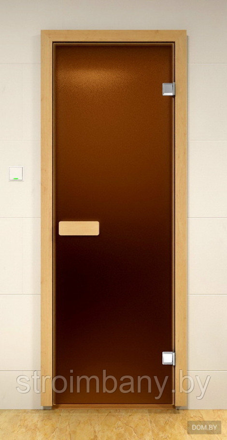 Дверь для сауны гладкая бронза, матовая 70Х180 ECODOORS