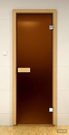 Дверь для сауны гладкая бронза, матовая 70Х180 ECODOORS