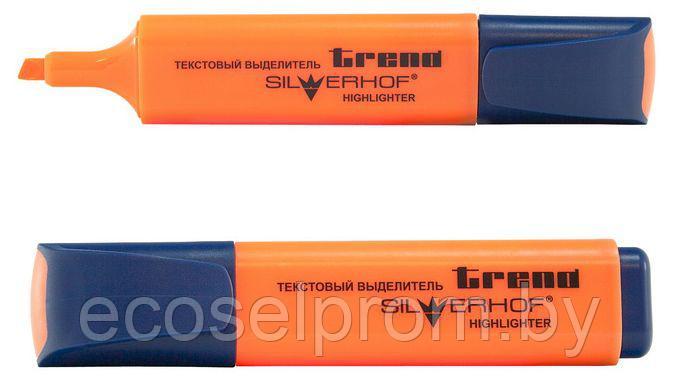 Текстовыделитель для бумаги Silwerhof TREND 103001-25 скошенный пиш.наконечник (толщина линии 1-5мм) оранжевый