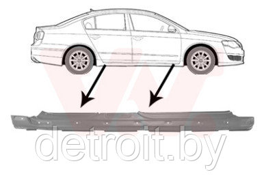 Правый порог Фольксваген Пассат Б6