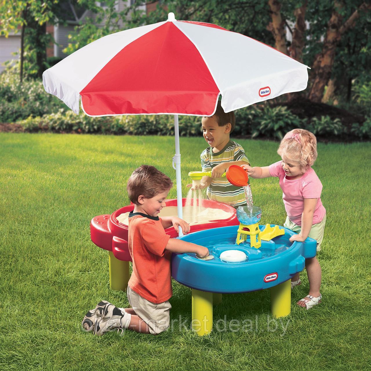 Детская песочница-стол с зонтом Тихая гавань Little Tikes 401L - фото 3 - id-p76407259